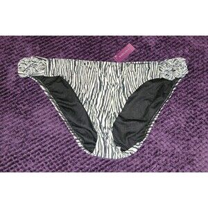 Swim by Cacique Plus Size 20 Bikini Bottoms Animal Print Black White Swimwear